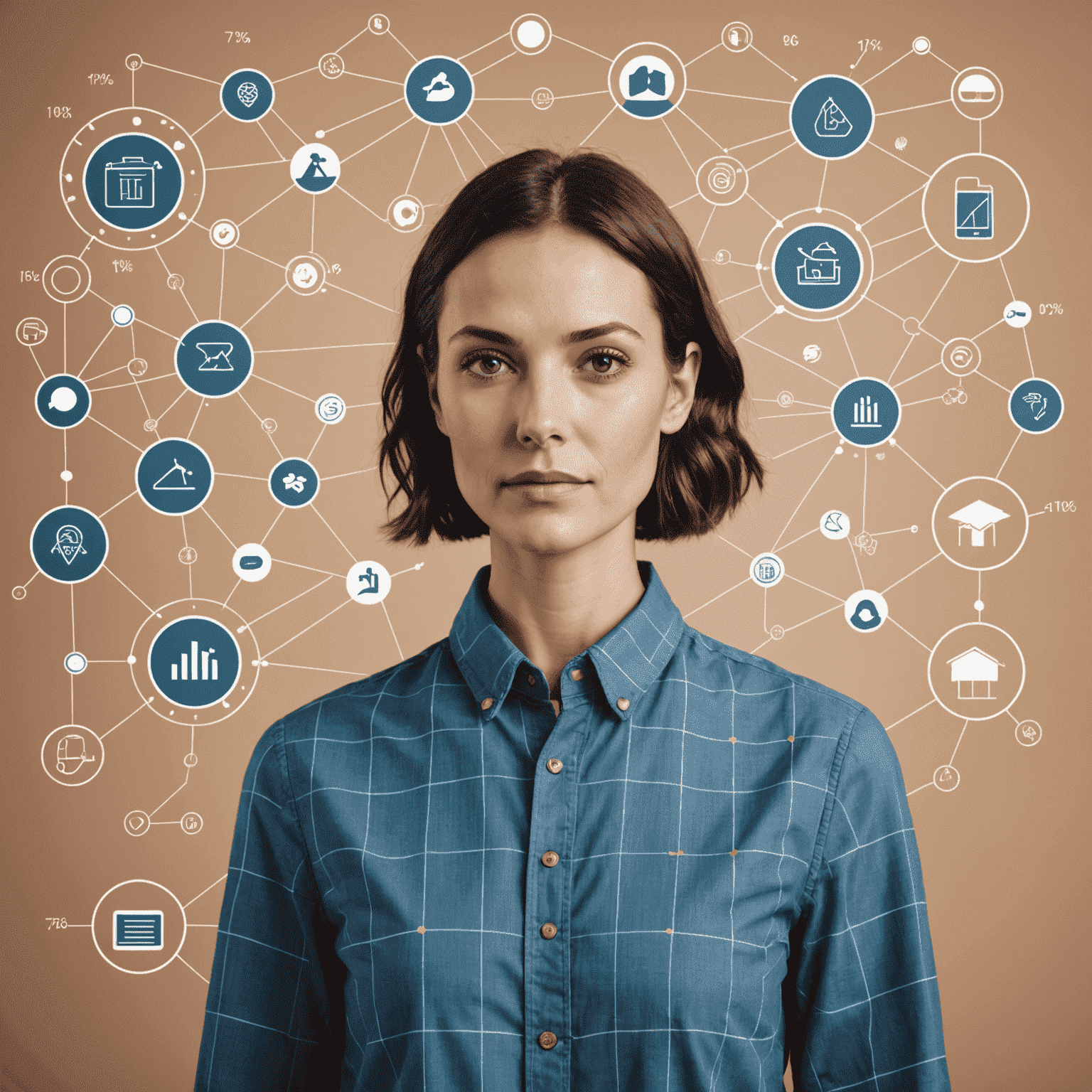 Imagine reprezentând un model AI care prezice comportamentul consumatorilor, cu grafice de tendințe și modele de cumpărare