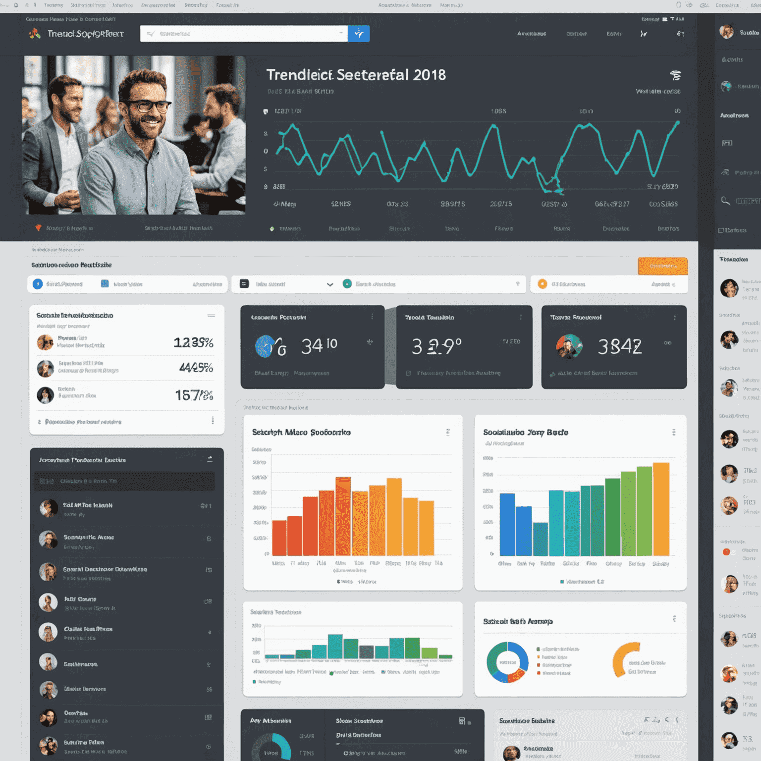 Dashboard-ul TrendSpotter Pro arătând analiza sentimentului social media și predicții de micro-tendințe